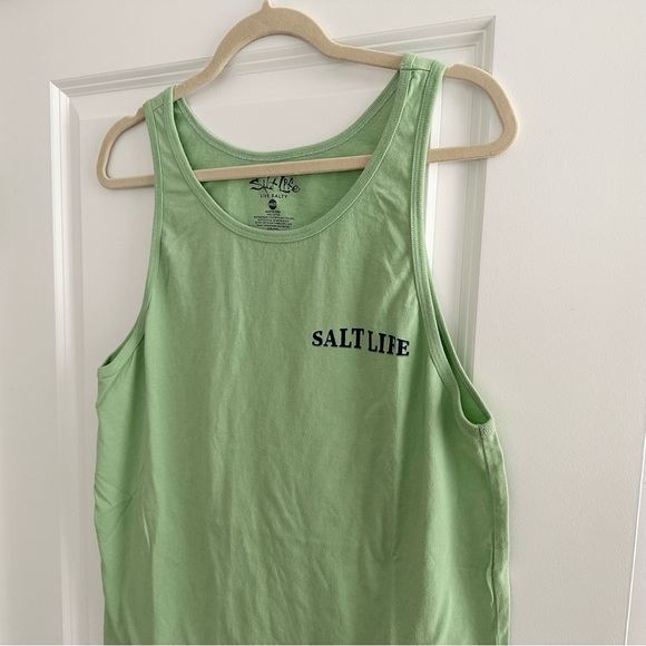 Salt Life Get Hooked Green Tank Top - Beach Vacation Fishing - Picture 13 of 16
